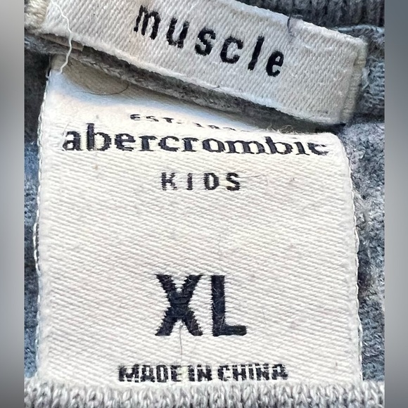 Abercrombie & Fitch Kids Phys Ed Light Grey T-Shirt, Youth XL, Preloved - Picture 2 of 3